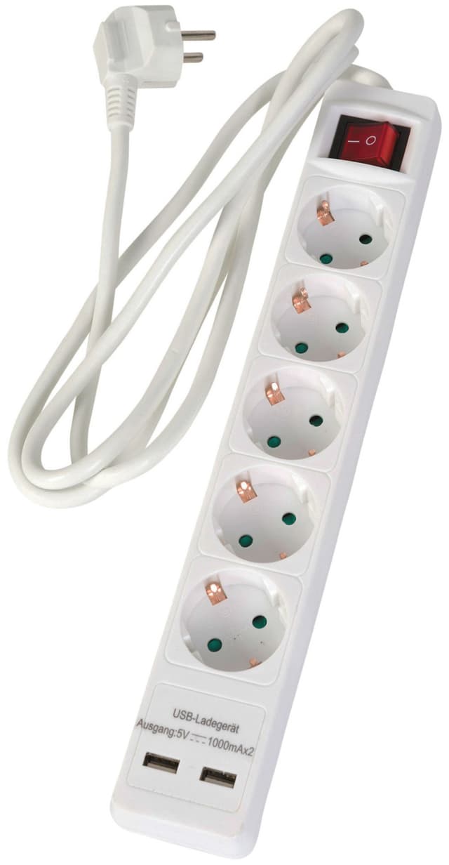 E:ZO 5-way extension socket 1.5 m