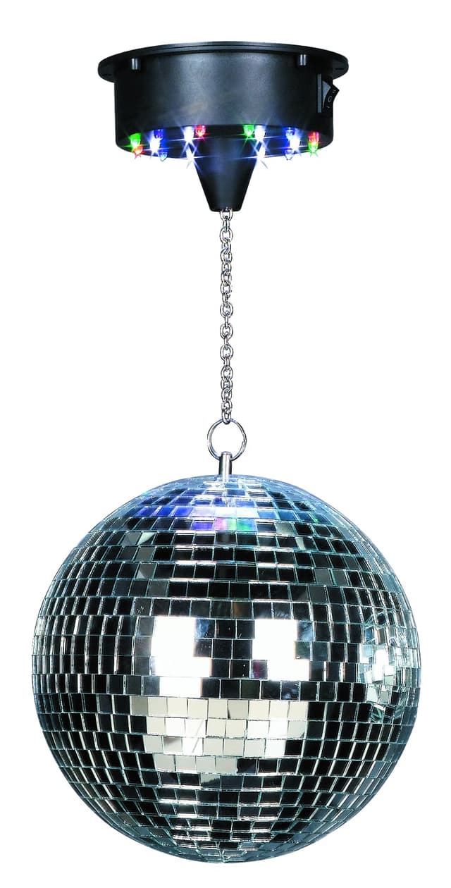 Diskokugle 30 cm med LED lys, Batteridrevet