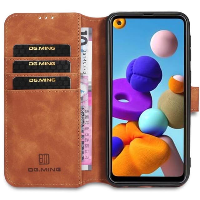 DG-Ming Wallet cover 3-kort Samsung Galaxy A21s (SM-A217F)  - brun