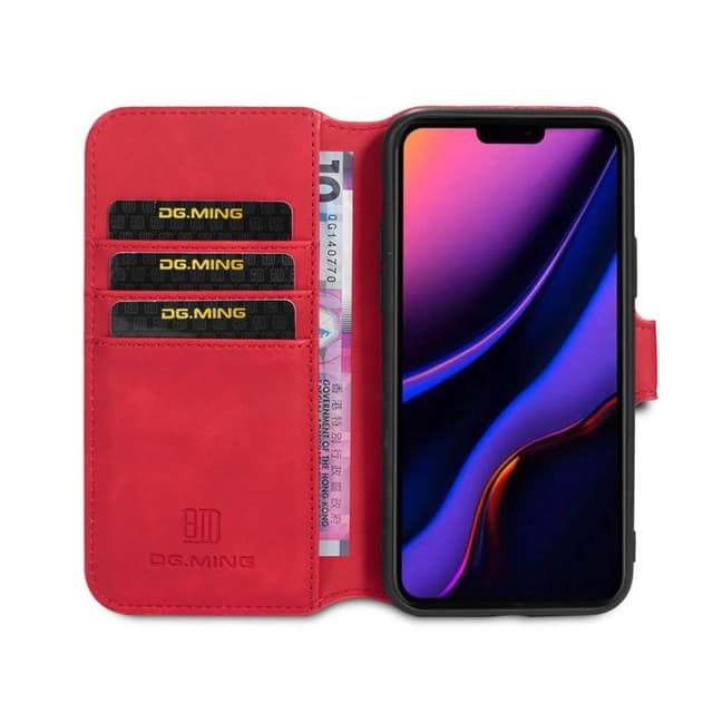 DG-Ming Wallet 3-kort Apple iPhone 12 Pro Max (6.7")  - rød