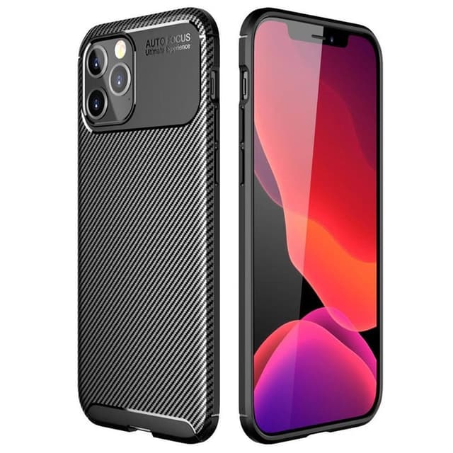 Carbon silikone cover Apple iPhone 12 Pro (6.1")  - sort