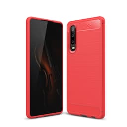 SKALO Huawei P30 Armor Carbon Stødsikker TPU-cover - Rød