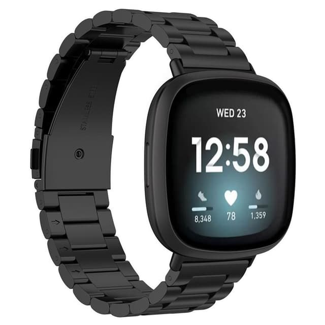 Armbånd Rustfrit stål Fitbit Versa 3 - Sort