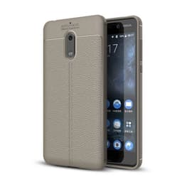 Lædermønstret silicone cover Nokia 6 (TA-1021)  - Grå