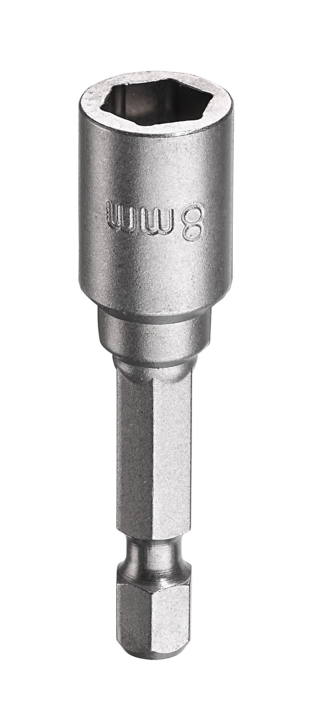 Topnøgle, magnetisk, 8 mm, med E6,3 mm-skaft