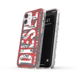 Diesel iPhone 12 Mini Cover Snap Case Clear AOP Red/Grey