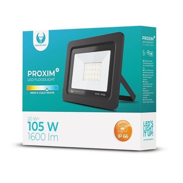 Forever LED Projektør IP66 20W 6000K