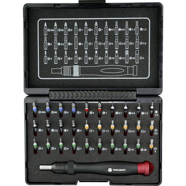 TOOLCRAFT 809204 Bitsæt 31 dele Kærv, Krydskærv