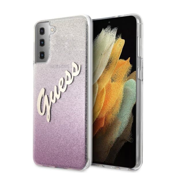 Guess Samsung Galaxy S21 Plus Cover Vintage Lyserød
