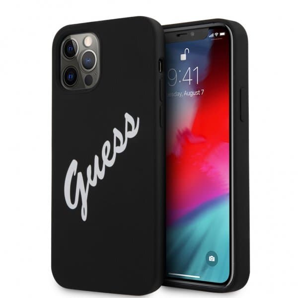Guess iPhone 12 Pro Max Cover Vintage Silicone Sort
