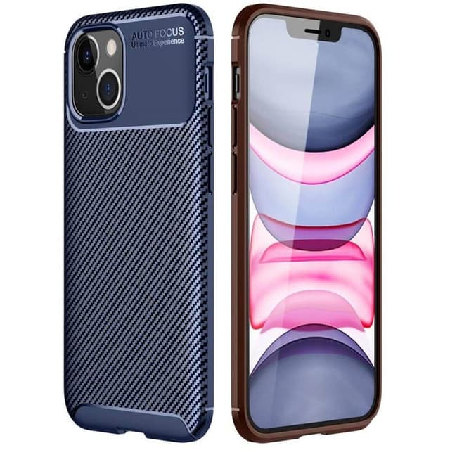 Carbon silikone cover Apple iPhone 13 mini  - blå