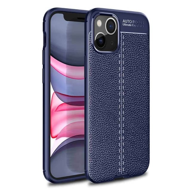 Lædermønstret TPU Cover Apple iPhone 13 mini  - blå