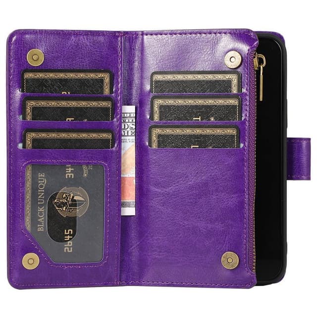 DoubleFlip Zipper 9-kort Apple iPhone 13 mini  - lilla