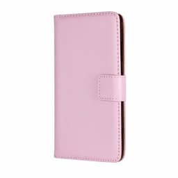 SKALO Sony Xperia 5 III Flip Cover m. Pung i Ægte Læder - Lyserød