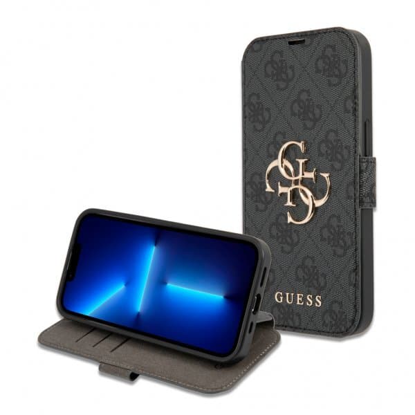 Guess iPhone 13 Pro Max Etui Metal Logo Grå