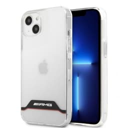 AMG iPhone 13 Mini Cover Electroplated Horizontal Stripes Rød Transparent