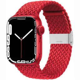 Flettet Elastik Armbånd Apple Watch 7 (45mm) - Mørkerød