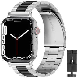 Armbånd Rustfrit stål Apple Watch 7 (45mm) - Sølv/Sort