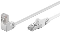 Goobay Netværkskabel CAT 5e vinklet 1x 90°, F/UTP, hvid, 0,25 m
