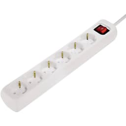 Hama 00030530 Stikdåse med afbryder 6x Hvid Stik med