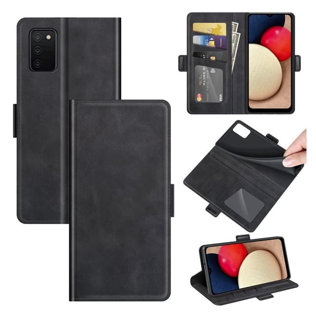 SKALO Samsung A02s / A03s Premium Wallet Flip Cover - Sort