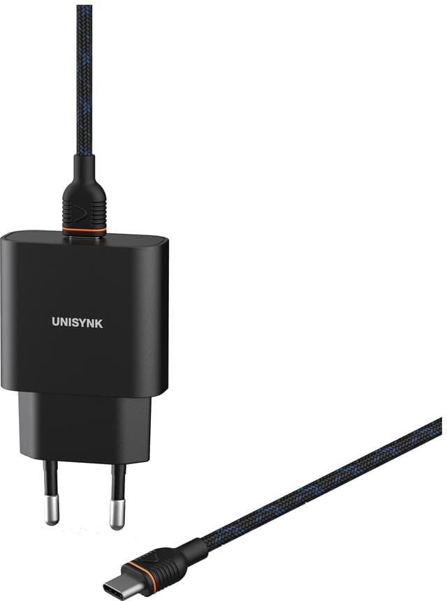 Unisynk USB-C Slim vægopladerbundt (sort)