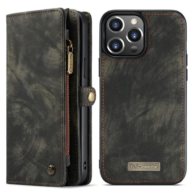 CASEME iPhone 13 Pro Max 2-i-1 tegnebog telefonskal - sort