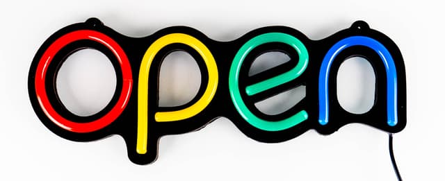 Neonskilt 39 cm ""Open""
