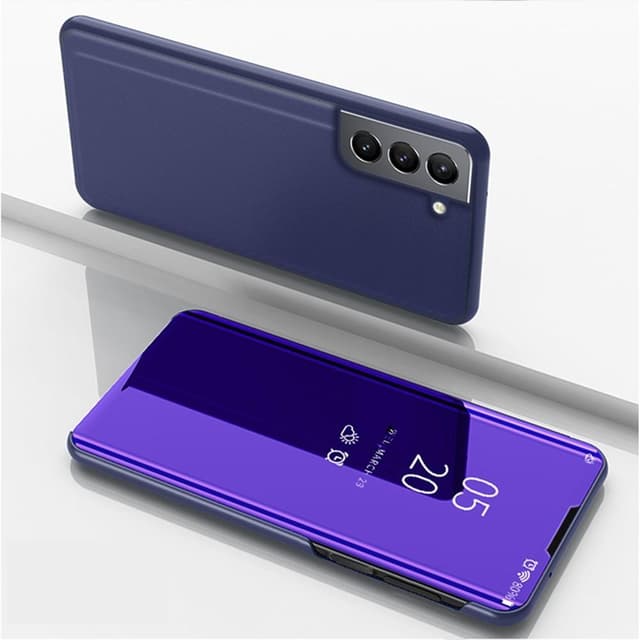 SKALO Samsung S21 FE Clear View Mirror Etui - Mørk lilla