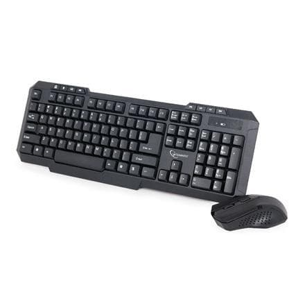 Gembird Desktop Set KBS-WM-02 Trådløs, Trådløs, Tastaturlayout USA, USA, Mus inkluderet, Numerisk tastatur, 450 g, Bluetooth, Nej, Trådløs forbindelse Ja, USB, Sort