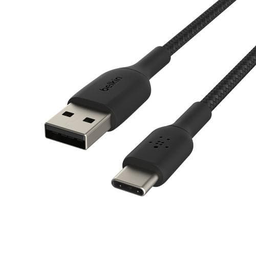 BOOST CHARGE USB-A til USB-C Cable_Braided, 1M, Sort