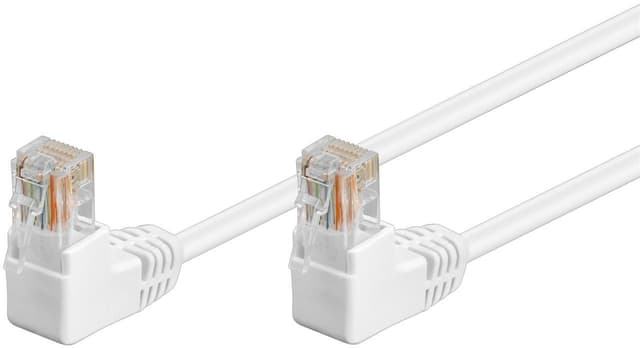 Goobay Netværkskabel CAT 5e vinklet 2x 90°, U/UTP, hvid, 0,25 m