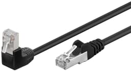 Goobay Netværkskabel CAT 5e vinklet 1x 90°, F/UTP, sort, 0,25 m