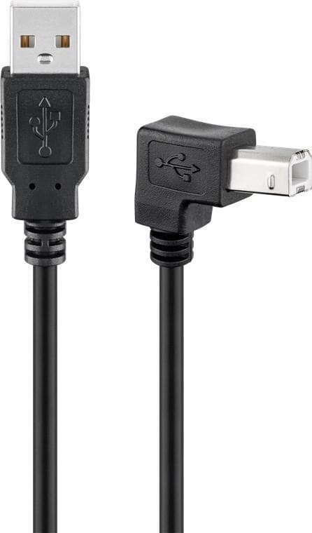 USB 2.0 Hi-Speed-kabel 90°, sort