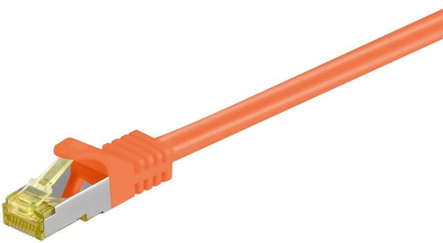 Goobay RJ45 netværkskabel S/FTP (PiMF), 500 MHz, med CAT 7 råkabel, orange, 2 m
