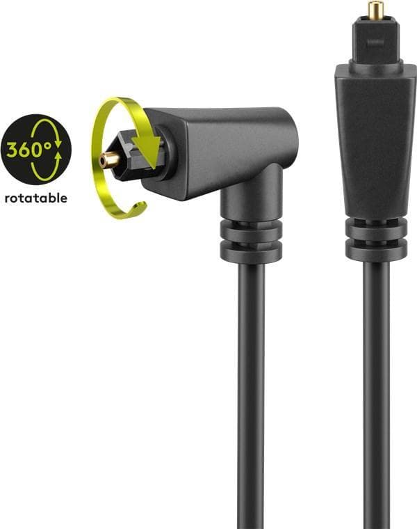 Toslink-kabel vinklet og drejeligt