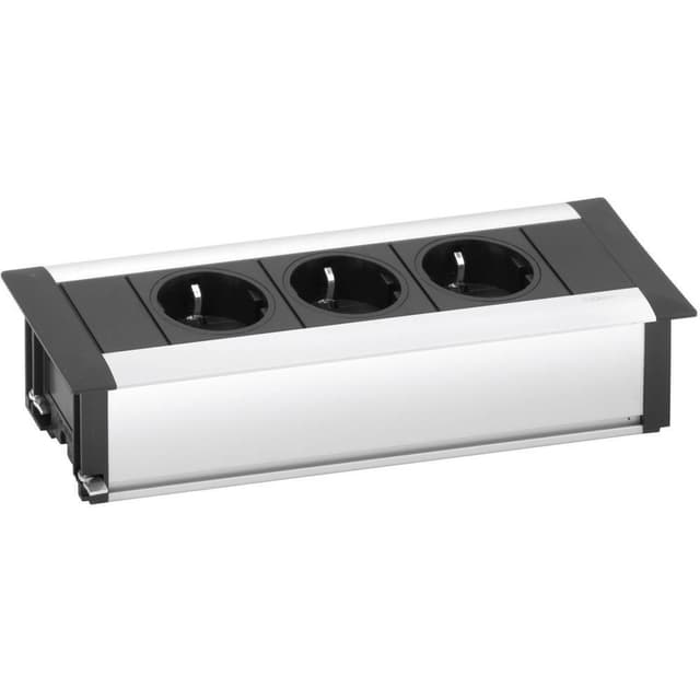 EVOline 159610000900 Stikdåseliste 3x Aluminium, Sort