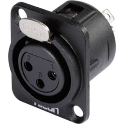 Hicon HI-X3DF-M XLR-stik Flangetilslutning, kontakter