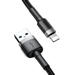 Baseus Cafule USB-kabel USB - Lightning 1,5A 2 m Sølvfarvet/Sort
