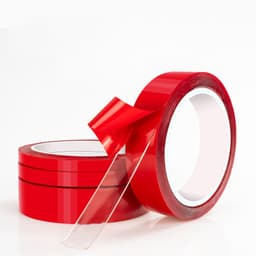 Röd film transparent dubbelsidig tejp Rød Length: 5 m, Width: 50 mm, Thickness: 1.0mm