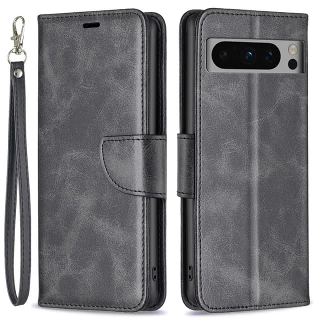 SKALO Google Pixel 8 Pro Flip Cover m. pung i PU-læder - Sort