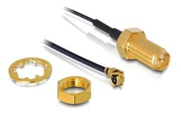 DeLOCK antenna adapter, I-PEX male 90 angled, RP-SMA female, 0,2m