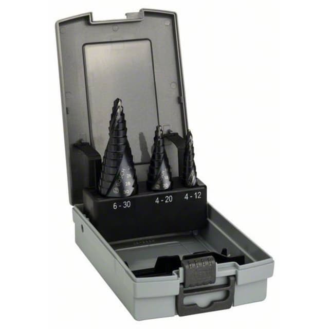 Bosch Accessories 2608588069 HSS Trinbor-sæt 3 dele 4 - 12 mm, 4 - 20 mm, 6 - 30 mm TiAIN 3-fladeskaf