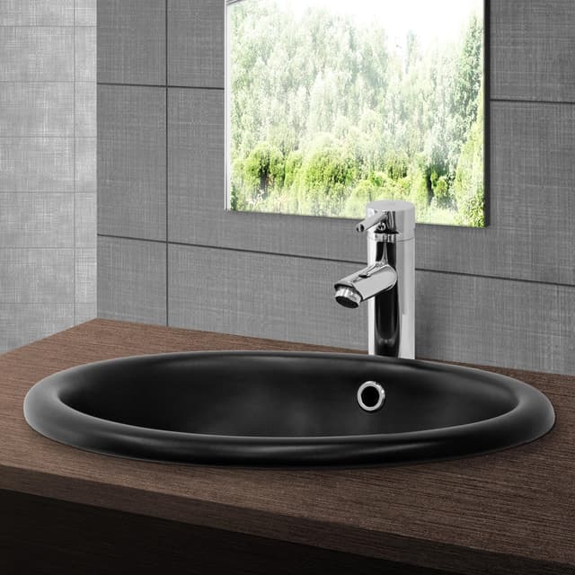 ML-Design keramisk vask hvid blank 49x19,5x40,5cm oval indbygningsvask