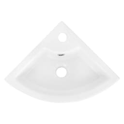 Kvadratisk vask med overløb 46x33x13 cm hvid keramik ML-Design