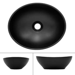 ML Design keramisk vask sort mat 41x33,5x14,5cm, oval