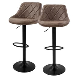 2x Barstol brun kunstlæder, 62-82 cm ML-Design