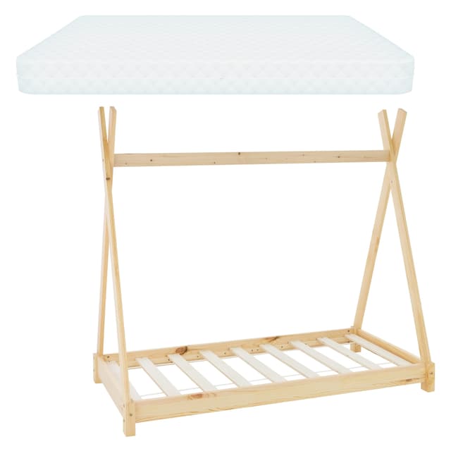 ML Design BedTipi 80 x 160cm med spalteramme, natur