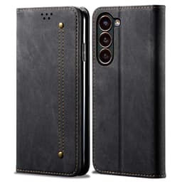 SKALO Samsung S24+ Jeans Flip Cover - Sort