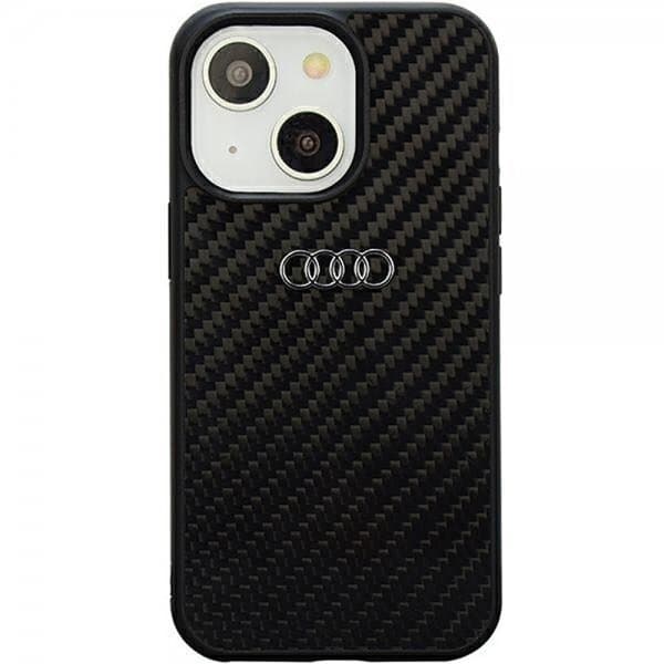 Audi iPhone 14 Cover Carbon Fiber Sort